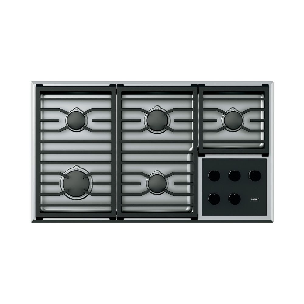 ANAFE WOLF GAS 90cm 5 HORNALLAS ICBCG365T/S ACERO