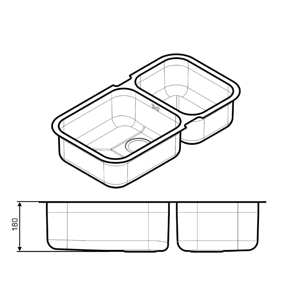 Imagen secundaria de PILETA DE COCINA SMEG BAJO MESADA UM4530