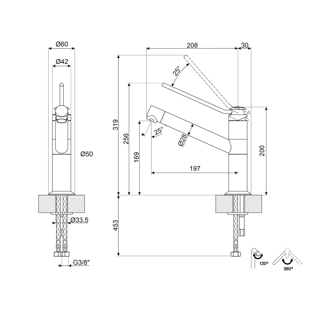 Imagen secundaria de GRIFO SMEG CAÑO GIRATORIO 360° MF4CR